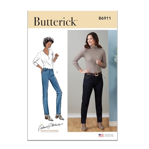 Butterick Palmer/Pletsch Schnittmuster-Set für Damen Jeans, Design Code B6911, Größen 37-34-36-40 Butterick Palmer/Pletsch Schnittmuster-Set für Damen Jeans, Design Code B6911, Größen 37-34-36-40 von Butterick