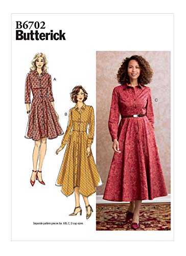 Butterick Papier-Muster B6702A5-MISSES-DRESS, Weiß, A5 (6-8-10-12-14) von Butterick