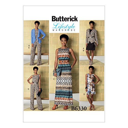 Butterick Muster 6330 Y, Jacke, Kleid und Overall, Größen XSM-MED, Jersey, Y (X Small-Medium) von Butterick