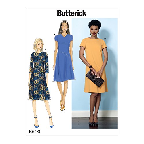 Butterick Patterns 6480 A5 Misses Kleid Schnittmuster, mehrfarbig, Größen 6–14 von Butterick