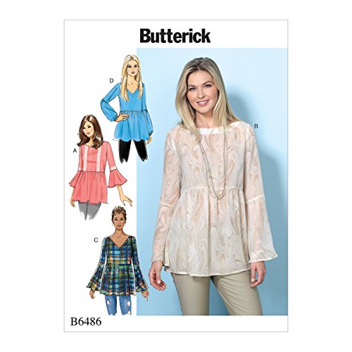 Butterick Patterns 6486 ZZ-Misses Top Schnittmuster, mehrfarbig, Größen groß – 2 x Große Butterick Patterns 6486 ZZ-Misses Top Schnittmuster, mehrfarbig, Größen groß – 2 x Große von Butterick