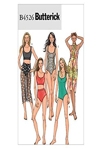 Butterick Patterns B4526 Size EE 14-16-18-20 Misses Swimsuit and Wrap, Pack of 1, White Butterick Patterns B4526 Size EE 14-16-18-20 Misses Swimsuit and Wrap, Pack of 1, White von Butterick