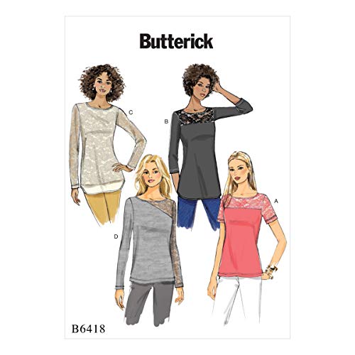 Butterick Patterns Butterick Schnittmuster 6418 Y, Top, Größen xsm-med, Mehrfarbig von Butterick