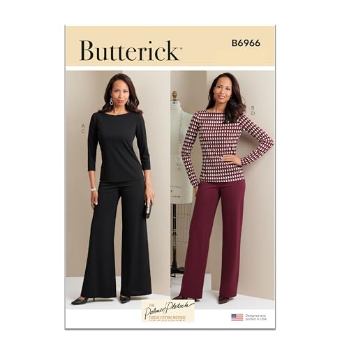 Butterick Schnittmuster-Set für Damen, eng anliegend, Pullover und Hosen, Designcode B6966, Größen 34-38-40-42 von Butterick