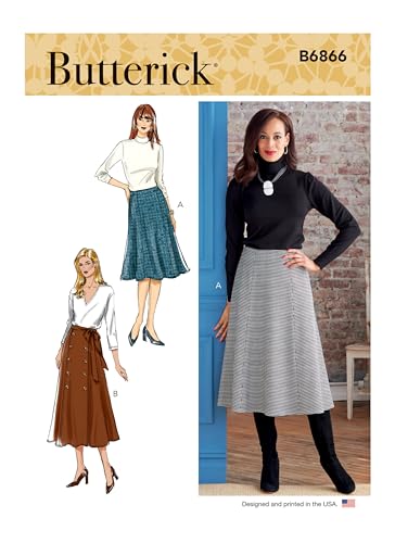 Butterick Schnittmuster-Set für Damen-Schärpe und Rock, Code B6866, Größen 44-48-50-50, mehrfarbig von Butterick