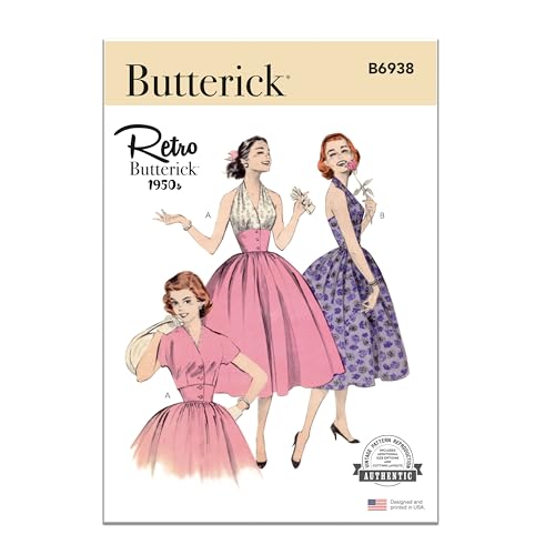 Butterick B6938F5 Damenkleid und Jacke im Vintage-Stil der 50er Jahre Schnittmuster-Set, Design-Code B6938, Papier, Mehrfarbig, Sizes 16-18-20-22-24 Butterick B6938F5 Damenkleid und Jacke im Vintage-Stil der 50er Jahre Schnittmuster-Set, Design-Code B6938, Papier, Mehrfarbig, Sizes 16-18-20-22-24 von Butterick