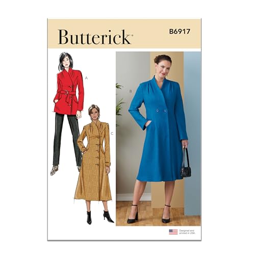 Butterick Schnittmuster-Set für Damenmantel, Design Code B6917, Größen 32-34-42 Butterick Schnittmuster-Set für Damenmantel, Design Code B6917, Größen 32-34-42 von Butterick