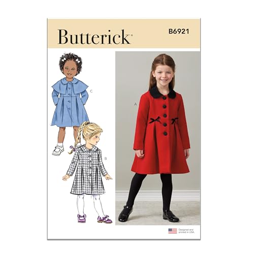 Butterick Schnittmuster-Set für Kindermantel, Design Code B6921, Größen 2-3-4-5 von Butterick