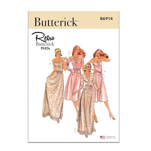 Butterick Schnittmuster-Set für Kleid und Jacke für Damen, Vintage-Stil, Design Code B6914, Größen 34-36-40-42 Butterick Schnittmuster-Set für Kleid und Jacke für Damen, Vintage-Stil, Design Code B6914, Größen 34-36-40-42 von Butterick