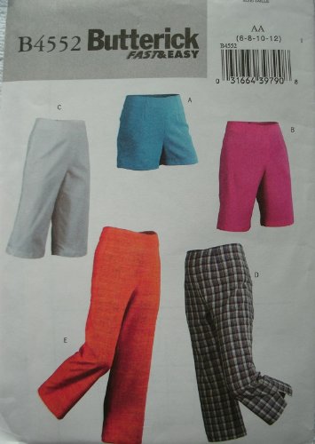 Schnittmuster Butterick 4552 Hose Gr. AA 6-8-10-12 (32-34-36-38) von Butterick