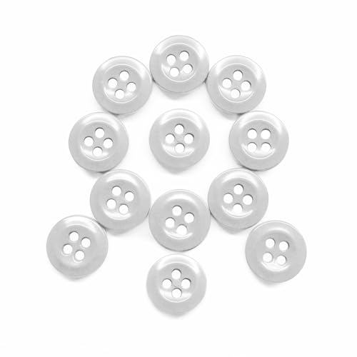 ButtonMode Industrielle Hemdknöpfe, US-Militär-Spezifikation, 20 Ligne, Stil 29, Typ I, Klasse 1 oder D, passend für Werkstatt- und Arbeitshemden der Klasse A, B, C, Maße: 13 mm, Weiß, 12 Knöpfe von ButtonMode
