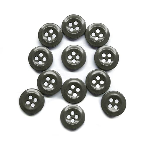 ButtonMode Industrielle Hemdknöpfe (passend für Carhartt, Dickies, Red Kap Arbeitshemden), Klasse A, B, C, Werkstatt, kommerzielle industrielle Stärke, Knöpfe mit einer Größe von 13 mm, Laubgrün, 12 von ButtonMode