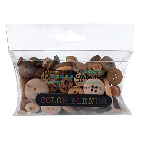 Buttons Galore CB111 Knöpfe aus Farbmischung, 85 g, Latte, 3 Brauntöne von Buttons Galore and More