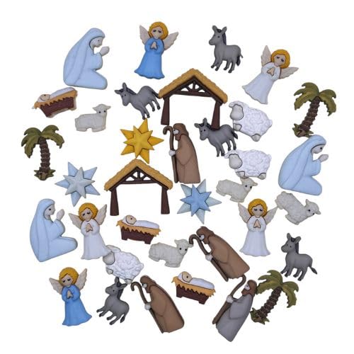 Buttons Galore 50 Stück Weihnachtskrippe Weihnachten Neuheit Knöpfe Sortiment zum Nähen und Basteln Buttons Galore 50 Stück Weihnachtskrippe Weihnachten Neuheit Knöpfe Sortiment zum Nähen und Basteln von Buttons Galore
