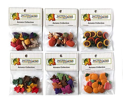 Buttons Galore Herbstknöpfe zum Nähen & Basteln, 70+ sortiert, 6 Stück, Blätter, Kürbisse, Sonnenblumen und mehr Buttons Galore Herbstknöpfe zum Nähen & Basteln, 70+ sortiert, 6 Stück, Blätter, Kürbisse, Sonnenblumen und mehr von Buttons Galore