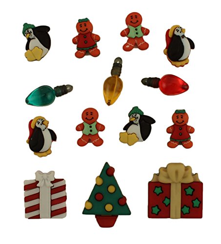Buttons Galore Holiday Bliss, Neuheit, Bastelknöpfe, Kunststoff, bunt, 6 Stück Buttons Galore Holiday Bliss, Neuheit, Bastelknöpfe, Kunststoff, bunt, 6 Stück von Buttons Galore