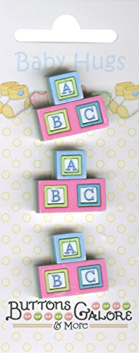 Buttons Galore Knöpfe aus robustem Kunststoff "Baby Blocks", mehrfarbig von Buttons Galore