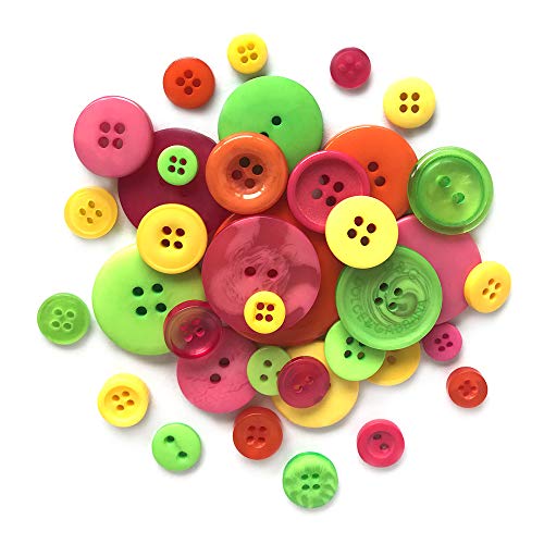 Buttons Galore Knöpfe aus robustem Kunststoff "Fiesta", mehrfarbig von Buttons Galore