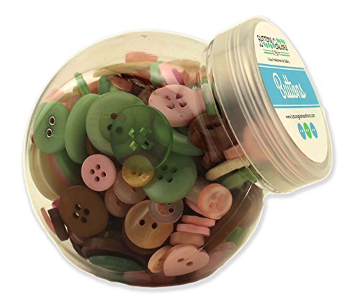 Buttons Galore Knöpfe aus robustem Kunststoff "Plantation", mehrfarbig von Buttons Galore