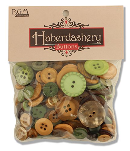 Buttons Galore Kurzwaren Knöpfe, handgefärbt, 85 g, Grün/Braun von Buttons Galore