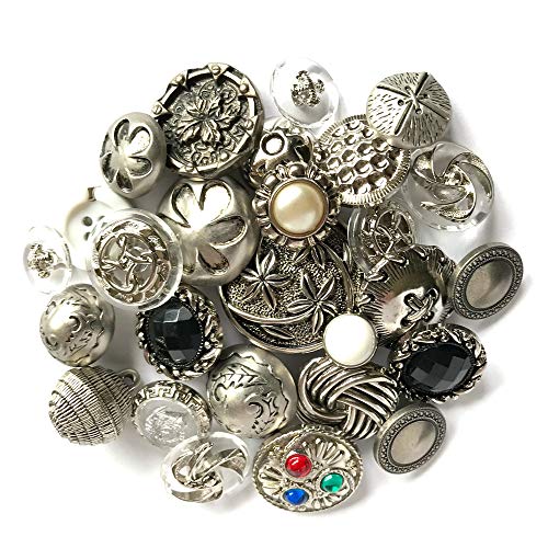 Buttons Galore and More Kurzwaren-Kollektion: Umfangreiche Auswahl an Knöpfen und Verzierungen für Bastelarbeiten, Scrapbooking, Nähen, Kartenherstellung und andere Kunst- und Kreativprojekte, Silber von Buttons Galore