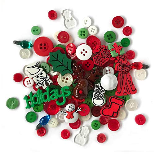 Knöpfe Galore Holiday, aus Kunststoff, mit Druckknopf, Mehrfarbig, Farbe Knöpfe Galore Holiday, aus Kunststoff, mit Druckknopf, Mehrfarbig, Farbe von Buttons Galore