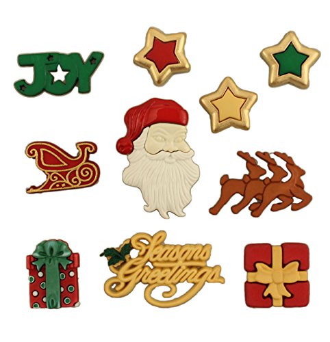 Tasten Fülle, Santa 's Sleigh Ride Button, Acryl, Mehrfarbig von Buttons Galore