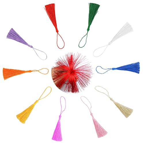 Handgefertigtes Quasten, 100 Stück Bunte Quasten, Mini Quasten, 13 cm Seidig Weiche Bunte Quasten, 10 Farben für die Schmuckherstellung, DIY-Projekte, Lesezeichen, Heimdekoration und mehr, Butyeak Handgefertigtes Quasten, 100 Stück Bunte Quasten, Mini Quasten, 13 cm Seidig Weiche Bunte Quasten, 10 Farben für die Schmuckherstellung, DIY-Projekte, Lesezeichen, Heimdekoration und mehr, Butyeak von Butyeak