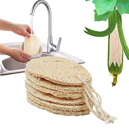 Natur Luffa Schwämme, Luffa Schwamm, 6 Stück Kompostierbare Schwämme, Schwamm Für Küche Luffa, Natürliche Geschirrschwamm, Umweltfreundliche Biologisch Abbaubare Luffa für Küche, Bad, Butyeak von Butyeak