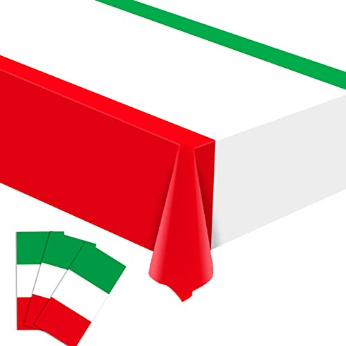 Buxiuer Italienische Tischdecke, Italien-Thema, Party-Dekoration, Einweg-Kunststoff-Tischdecke, wasserdichte Tischdecke, Picknick, Esszimmer, Küche, Dekoration, 137 x 274 cm, 3 Stück von Buxiuer