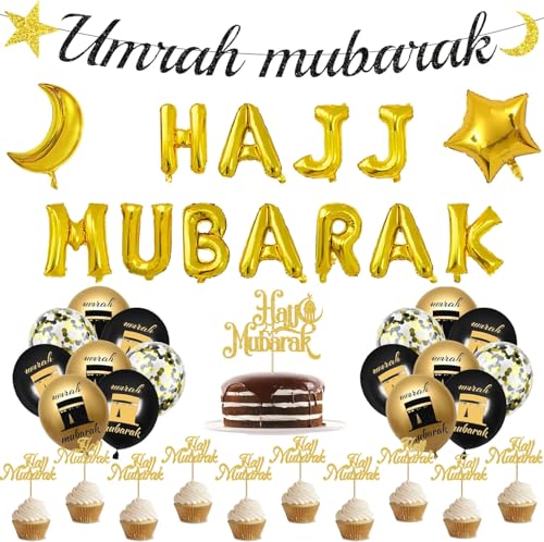 Hajj Mubarak Deko, Dekorations Set, Folienballons, cake topper, cupcake topper, Ballons (Hajj XL) von Buy by Brothers