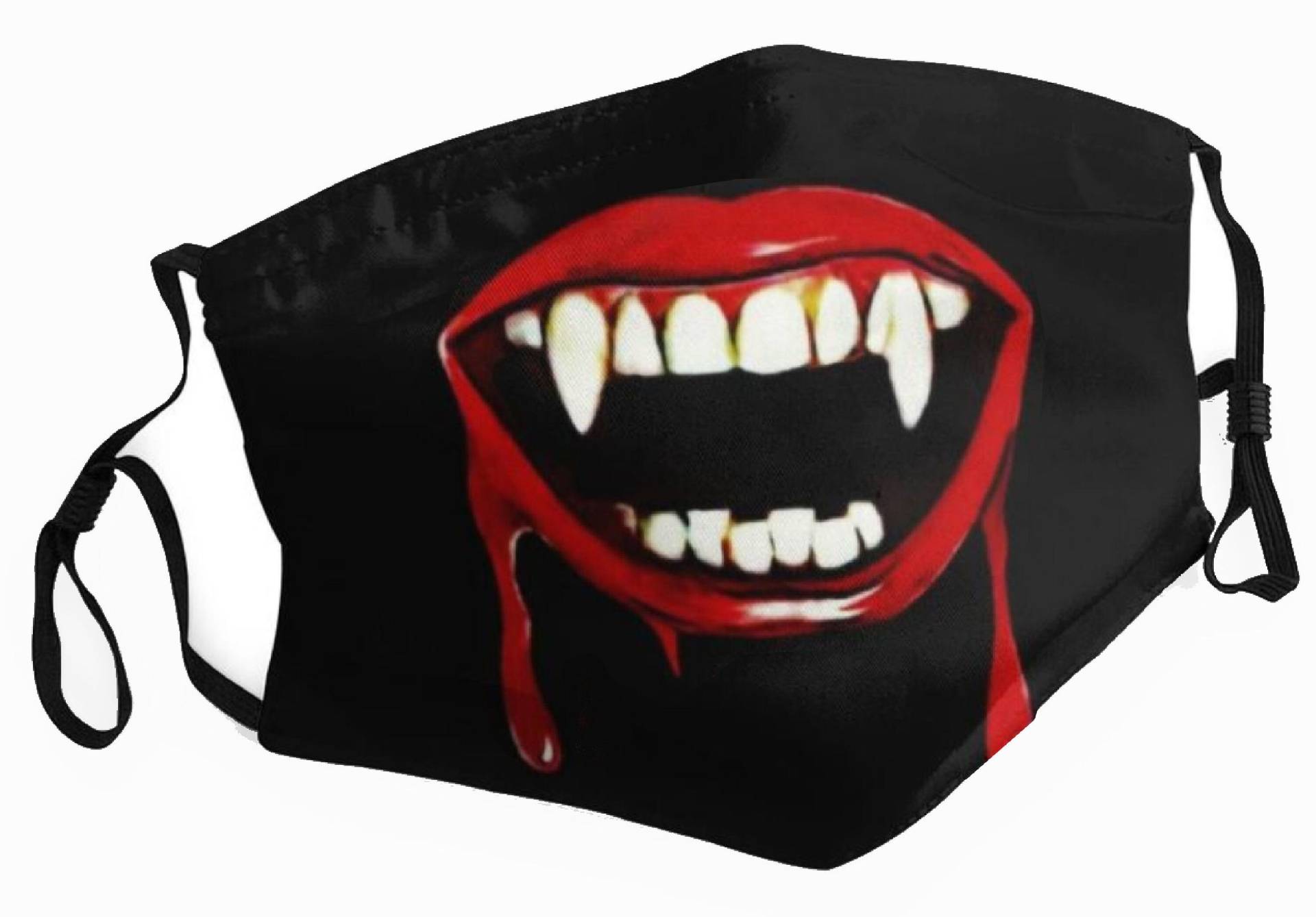 Vampir Fangzähne Lippen Gesichtsmaske Halloween Nasendraht Verstellbar Free Uk Postage Schwarz Rot von BuyGiftPresents