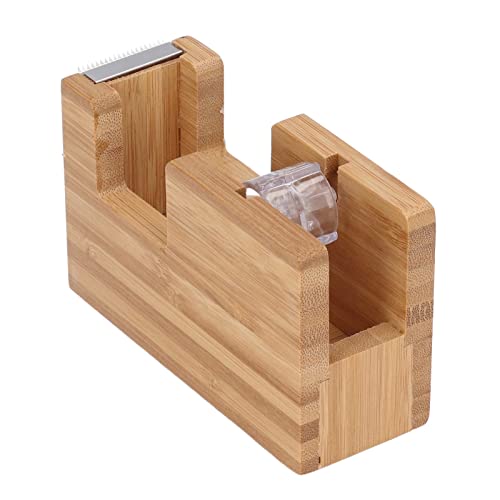 BuyWeek Desktop Klebebandabroller, Mini Holz Klebebandspender Klebeband Rollenbasis Holz Klebebandschneiderhalter Tesafilm Abroller von BuyWeek