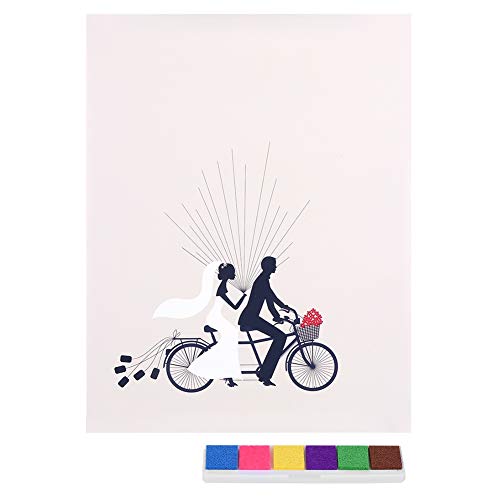 BuyWeek Hochzeits Fingerabdruck Gästebuch, Hochzeitsgast Signatur Anmeldebuch Bräutigam Braut Fahrradmuster DIY-Hochzeits Fingerabdruck Baum Leinwand für Hochzeit, Geburtstag, Familienfeier BuyWeek Hochzeits Fingerabdruck Gästebuch, Hochzeitsgast Signatur Anmeldebuch Bräutigam Braut Fahrradmuster DIY-Hochzeits Fingerabdruck Baum Leinwand für Hochzeit, Geburtstag, Familienfeier von BuyWeek