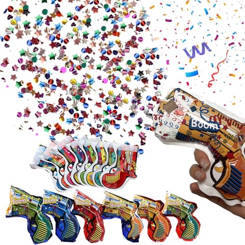 50 Stück Konfetti-Kanonen für Partys, Biologisch Abbaubares Konfettikanone Set für Karneval Geburtstag Hochzeit und Jubiläum von Buyfun