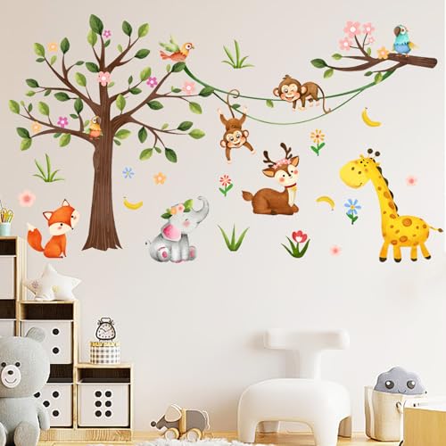 Buziba Wandaufkleber Dschungel Waldtiere Wald Baum Affe Elefant Giraffe Wandaufkleber Kinderzimmer Schlafzimmer Wohnzimmer Wanddekoration Buziba Wandaufkleber Dschungel Waldtiere Wald Baum Affe Elefant Giraffe Wandaufkleber Kinderzimmer Schlafzimmer Wohnzimmer Wanddekoration von Buziba