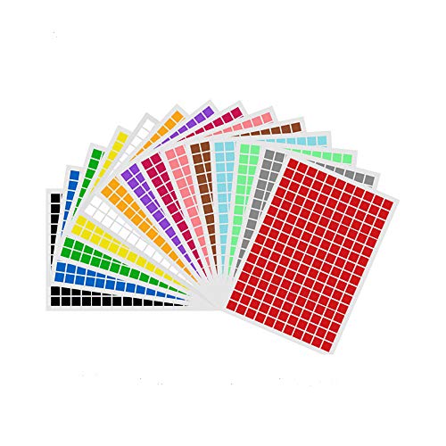 1 x farbige Etiketten, 15 x 15 mm, selbstklebend, quadratisch, Farbcodierung selbstklebend, für Büro, Schule, Kalender, Kartenaufkleber von Buzz