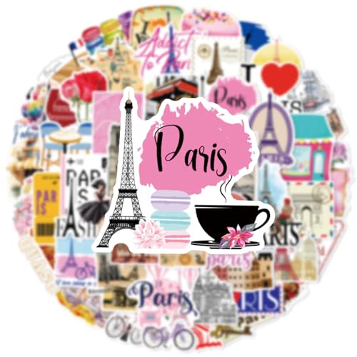 London Cartoon Sticker, 50 STK Britischer Stil London Landschaft Charakter Cartoon Aufkleber für Sammelalbum, Fotoalbum, Persönlichkeitsdekoration Graffiti (Graffiti in Paris) von Bvxchg