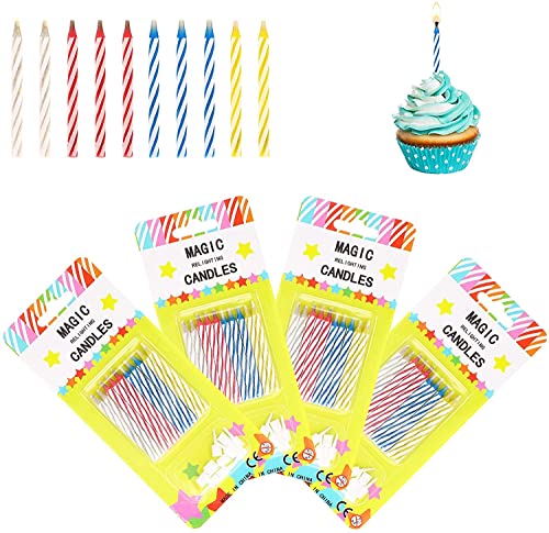 Magic Trick Relighting Kerze, 40 Packungen Geburtstagskerzen Fun Prank Kit Kuchen Tricks und Dekorationen für Geburtstag, Party, Weihnachten, Feier (mehrfarbig, 40 Stück) von Bwealthest