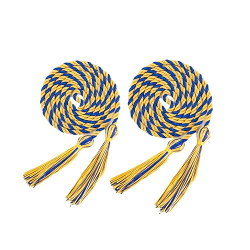 2 Stück Abschlussquaste Ehrenkordel Polyester Garn Quaste Ehrenkordel für Abschlussstudenten (Gold Blau) von Bwerfuet