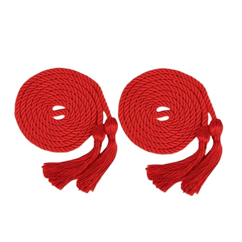 2 Stück Abschlussquaste Ehrenkordel Polyester Garn Quaste Honor Cord für Abschlussstudenten (Rot) von Bwerfuet