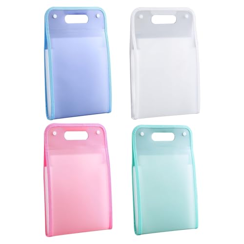 Akkordeon-Aktenordner, 13 Taschen mit Etiketten, tragbarer Dokumenten-Beleg-Organizer, wasserdicht für A4-Akten, Fächermappe für Schultasche, Büro, Schulbedarf, Schulanfang (4PC) von Bxjinkele
