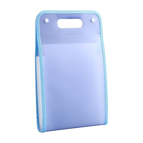 Akkordeon-Aktenordner, 13 Taschen mit Etiketten, tragbarer Dokumenten-Beleg-Organizer, wasserdicht für A4-Akten, Fächermappe für Schultasche, Büro, Schulbedarf, Schulanfang (Blau) von Bxjinkele