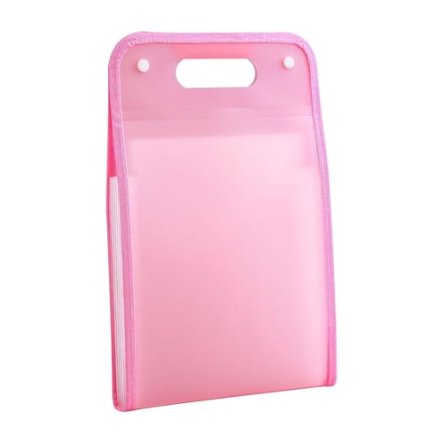 Akkordeon-Aktenordner, 13 Taschen mit Etiketten, tragbarer Dokumenten-Beleg-Organizer, wasserdicht für A4-Akten, Fächermappe für Schultasche, Büro, Schulbedarf, Schulanfang (Rosa) von Bxjinkele
