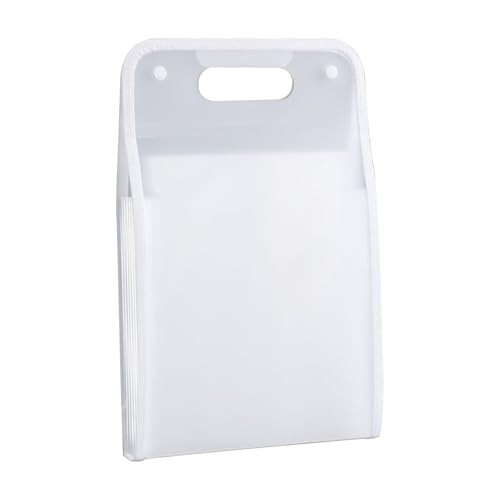 Akkordeon-Aktenordner, 13 Taschen mit Etiketten, tragbarer Dokumenten-Beleg-Organizer, wasserdicht für A4-Akten, Fächermappe für Schultasche, Büro, Schulbedarf, Schulanfang (Weiß) von Bxjinkele