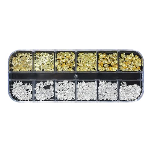 Sommer Muschel Nagelkunst Charms, Gold Strand Ozeannieten Nagelschmuck, Nail art rhinestones, Ozean Thema Nagel Steinchen für Frauen Nagel Ozean (A) von Bxjinkele