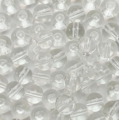 Bxwoum Glasperlen für Schmuckherstellung, rund, lose Perlen für Armbänder, zum Basteln, transparent, 8 mm, 200 Stück von Bxwoum