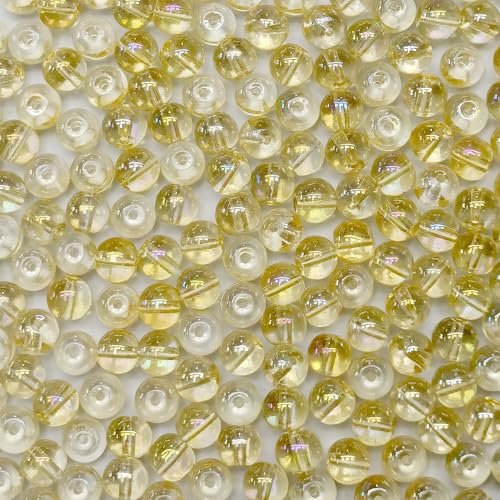 Glasperlen, 8 mm, Glasperlen für Armbänder, Halsketten, Schmuckherstellung, Basteln, Champagner, 200 Stück von Bxwoum