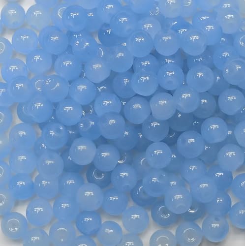 Glasperlen, 8 mm, Glasperlen für Armbänder, Halsketten, Schmuckherstellung, Basteln, Hellhimmelblau, 200 Stück Glasperlen, 8 mm, Glasperlen für Armbänder, Halsketten, Schmuckherstellung, Basteln, Hellhimmelblau, 200 Stück von Bxwoum