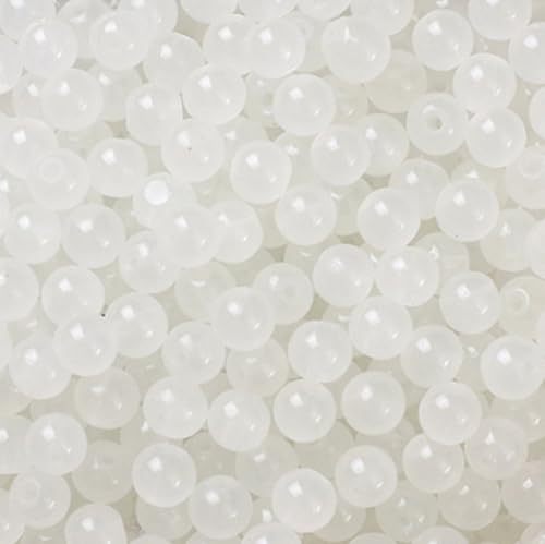 Glasperlen für Schmuckherstellung, 8 mm, rund, lose Perlen für Armbänder, Basteln, Weiß, 200 Stück von Bxwoum